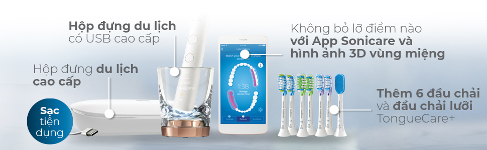 Bàn chải điện Philips Sonicare DiamondClean Smart 9700